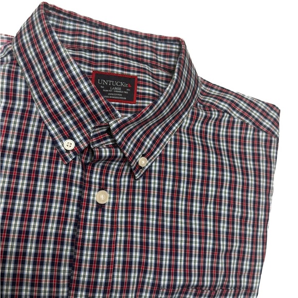 UNTUCKit Men's Plaid Shirt in Red and Blue - Picture 1 of 4